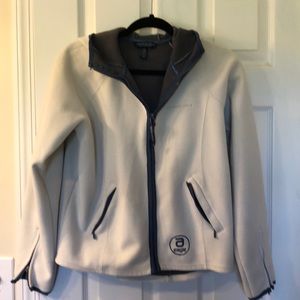American Eagle M zip hoodie fleece jacket cream